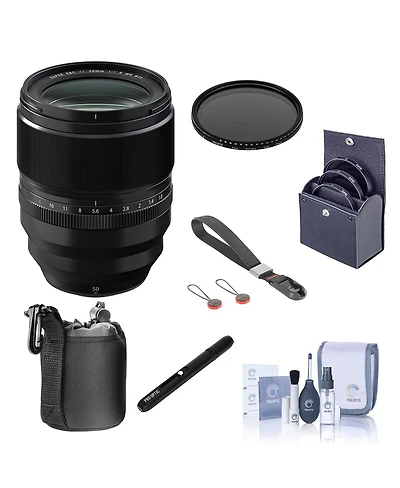Fujifilm Xf 50mm f/1.0 R Wr Lens, Black, Bundle with ProOptic 77mm Filter Kit, 77mm Vnd Filter, Wrist Strap, Lens Case, Lens Cleaner, Cleaning Kit