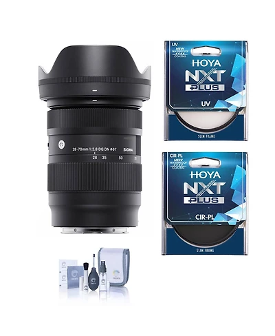 Sigma 28-70mm f/2.8 Dg Dn Contemporary Lens for Sony E, Bundle with Hoya Nxt Plus 67mm Uv+Cpl Filter Kit, Cleaning Kit
