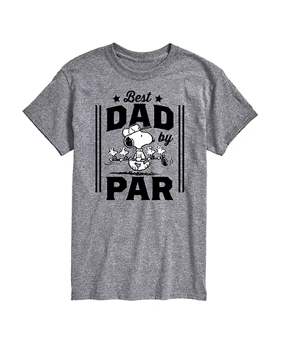 Airwaves Men's Peanuts Snoopy Father's Day Best Dad by Par Short Sleeve T-Shirt