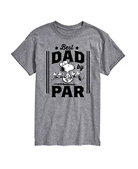 Airwaves Men's Peanuts Snoopy Father's Day Best Dad by Par Short Sleeve T-Shirt