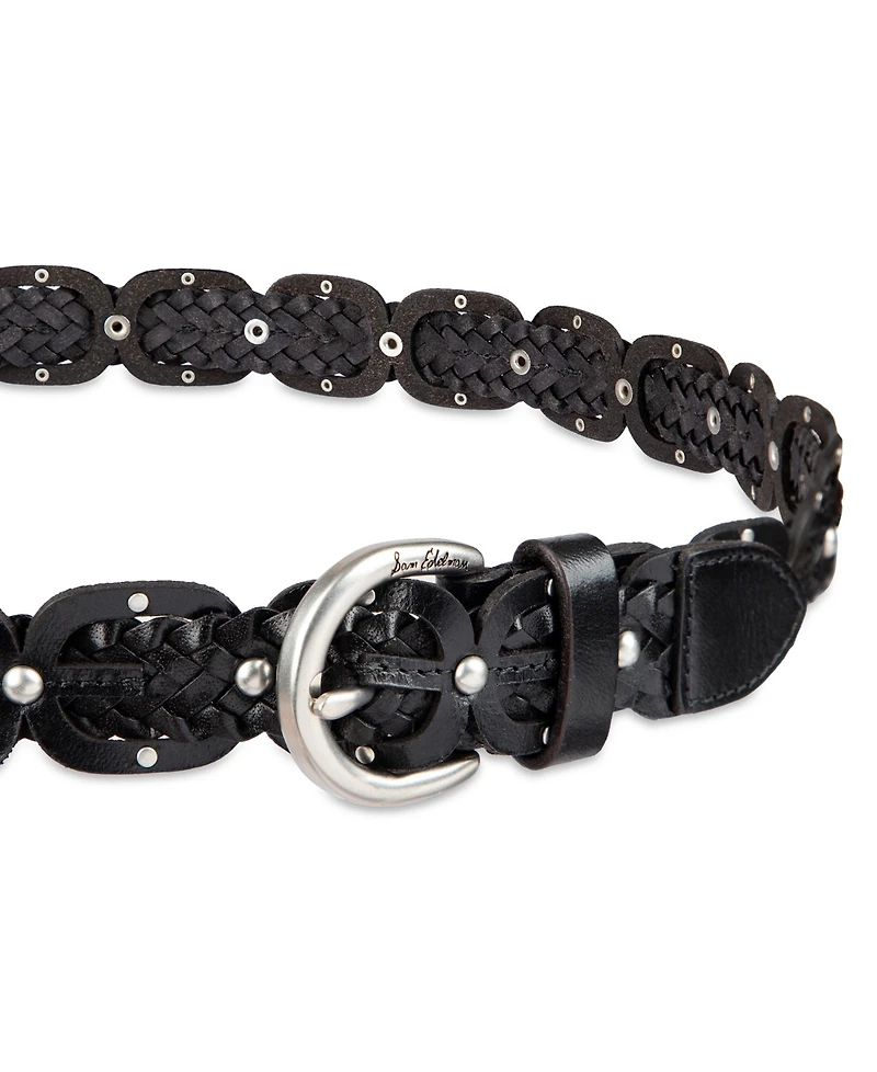 Sam Edelman Women's Western Double-e Link Braided Leather Belt