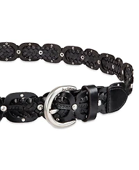 Sam Edelman Women's Western Double-e Link Braided Leather Belt