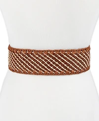 Sam Edelman Women's Raffia and Leather Woven Belt