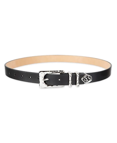 Sam Edelman Women's Hammered Metal Casual Leather Belt