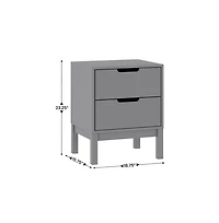 Samuel Kids Double-Drawer Night Stand With Solid Wood Frame
