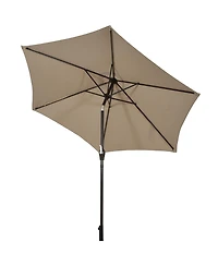 Gymax 9 ft Outdoor Patio Market Table Umbrella Garden Yard w/ Crank 6 Ribs