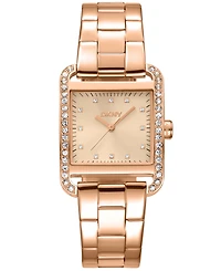 Dkny Women's City Midi Rose Gold Dial Rose Gold-Tone Stainless Steel Bracelet Watch 27x34.5mm