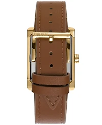 Dkny Women's Westside Maxi White Brown Leather Strap Watch, 41mm
