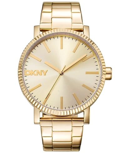 Dkny Women's Soho Maxi Gold-Tone Stainless Steel Bracelet Watch, 40mm