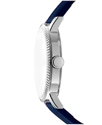 Dkny Women's Soho Maxi Dark Blue Leather Strap Watch, 40mm