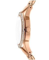 Dkny Women's Parsons Glitz Rose Gold-Tone Stainless Steel Bracelet Watch, 38mm