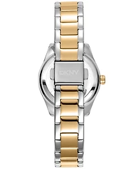 Dkny Women's Chambers Glitz Silver Dial Gold Two-Tone Stainless Steel Bracelet Watch 30mm