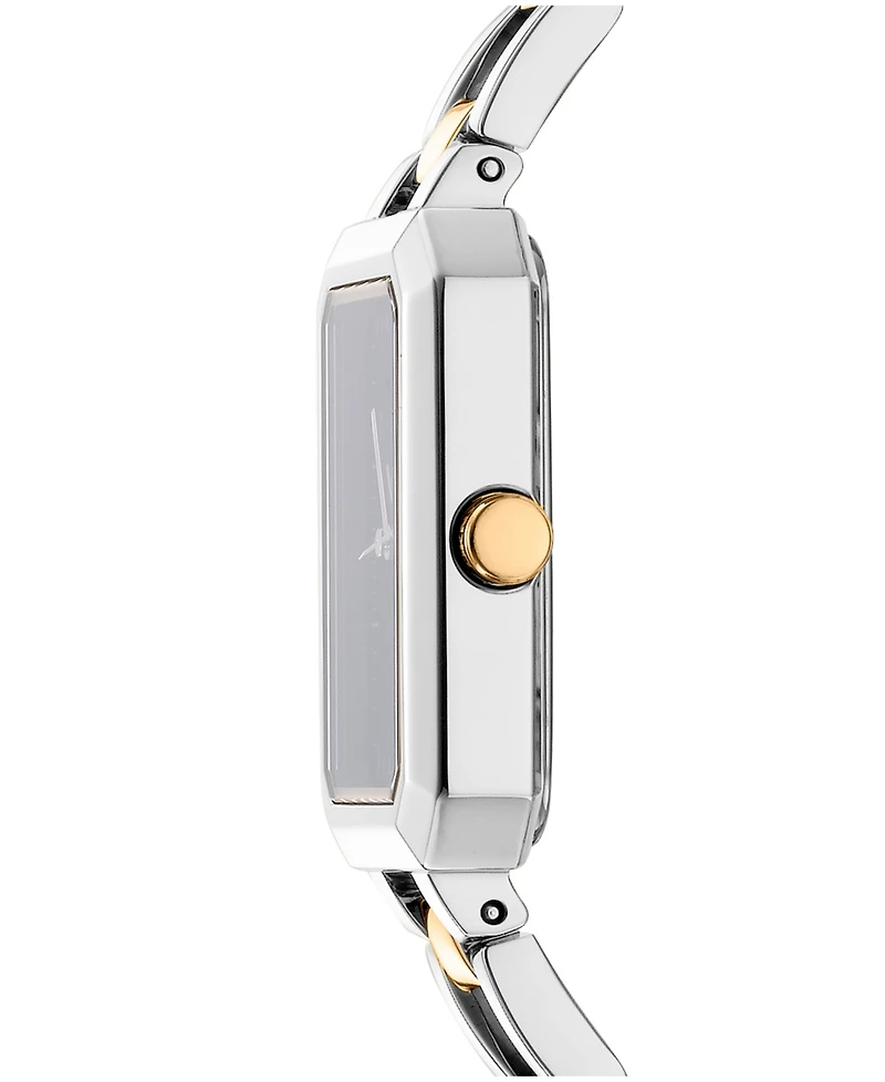 Dkny Women's Uptown Midi Silver Dial Gold-Tone Stainless Steel Bracelet Watch 22x35.5mm