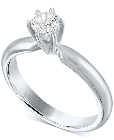 Gia Certified Diamond Solitaire Engagement Ring (1/2 ct. t.w.) in 14k White Gold