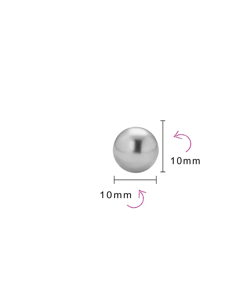 Bling Jewelry Set of 3 Simulated Pearl Ball Stud Earrings 10MM Sterling Silver