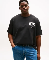 Tommy Hilfiger Men's Big & Tall Short Sleeve Crewneck Nyc Script Logo T-Shirt