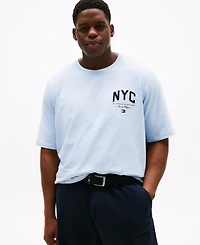 Tommy Hilfiger Men's Big & Tall Short Sleeve Crewneck Nyc Script Logo T-Shirt