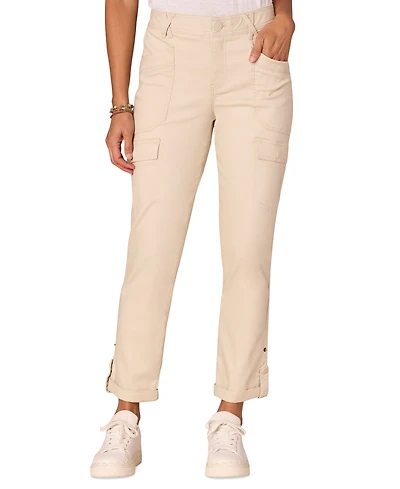 Democracy Petite "Ab"solution High-Rise Utility Jeans