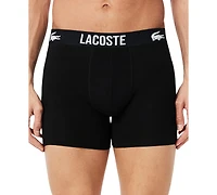 Lacoste Men's 3-Pk. Regular-Fit Stretch Logo-Waistband 5" Boxer Briefs