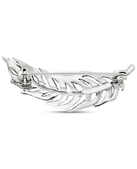 Marcasite Feather Motif Fashion Pin in Sterling Silver