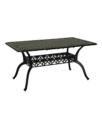 Mondawe Outdoor Cast Aluminum Rectangular Dining Table