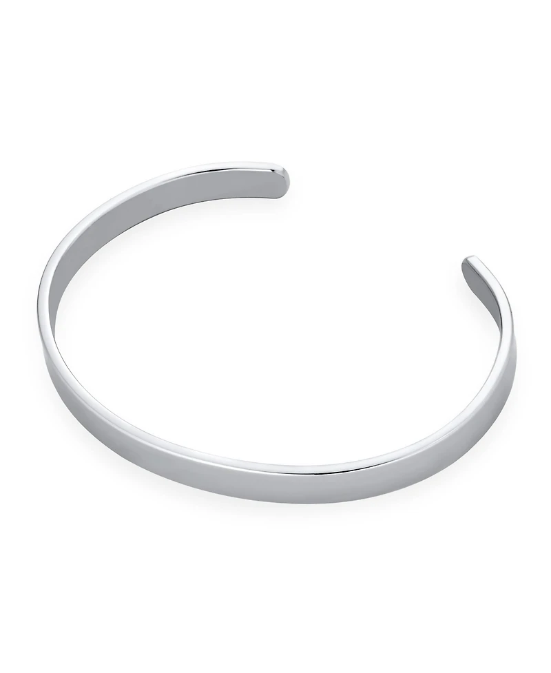 Bling Jewelry Set of 2 Black Plated Stainless Steel Cuff Bracelet Slender Stackable Bangle