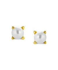 Bling Jewelry Set of 2 Tiny Freshwater Pearl Stud Earrings Silver Gold Plated Sterling Silver