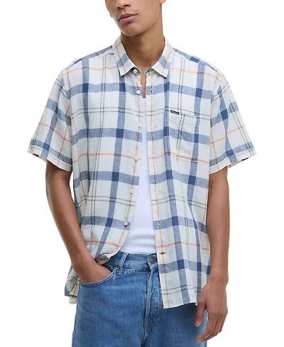Barbour Men's Croft Short Sleeve Button-Front Tartan Pattern Shirt