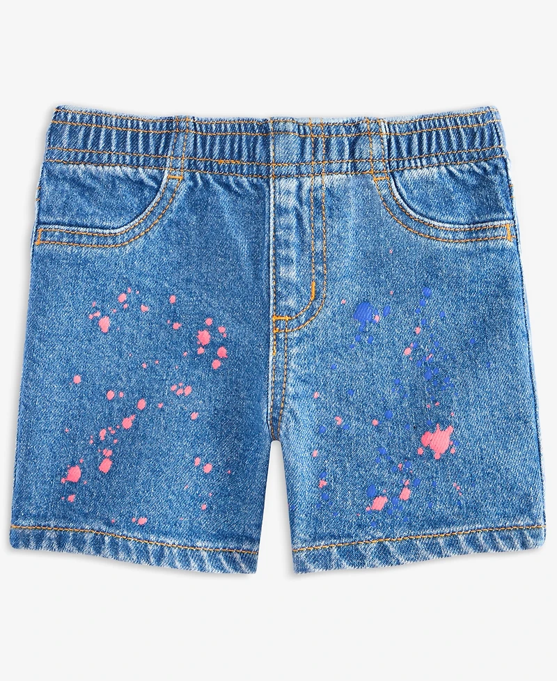 Epic Threads Toddler Girls Splatter Denim Shorts, Exclusively at Macy's