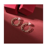 Sohi Women's Chainlink Hoop Earrings