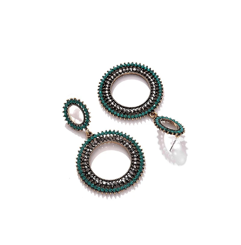 Sohi Women's Gold-Plated Stone Drop Earrings