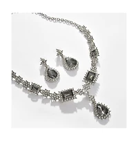Sohi Women's Silver Plated Designer Stone Jewellery Set