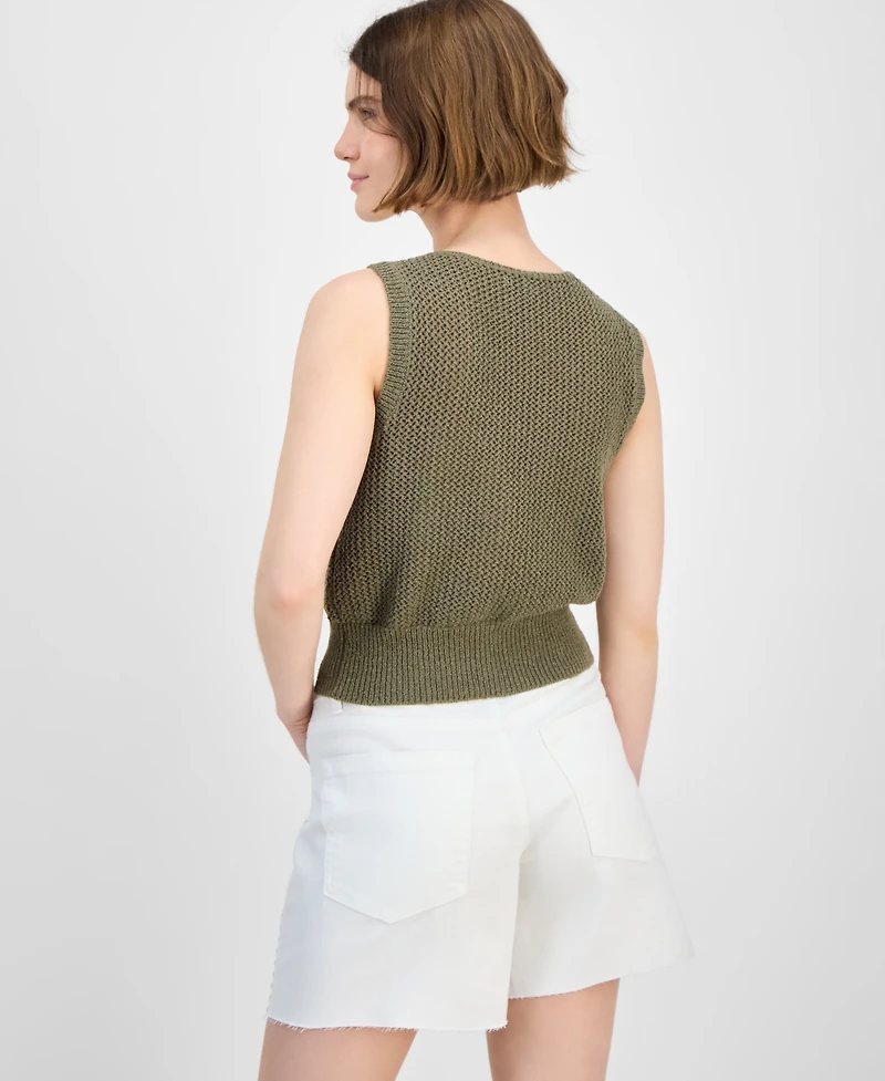 And Now This Women's Lace-Trim Button-Front Sweater Vest