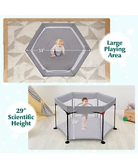 Costway Baby 1PCS 53'' Outdoor Playpen w/ Canopy & Carrying Bag Portable