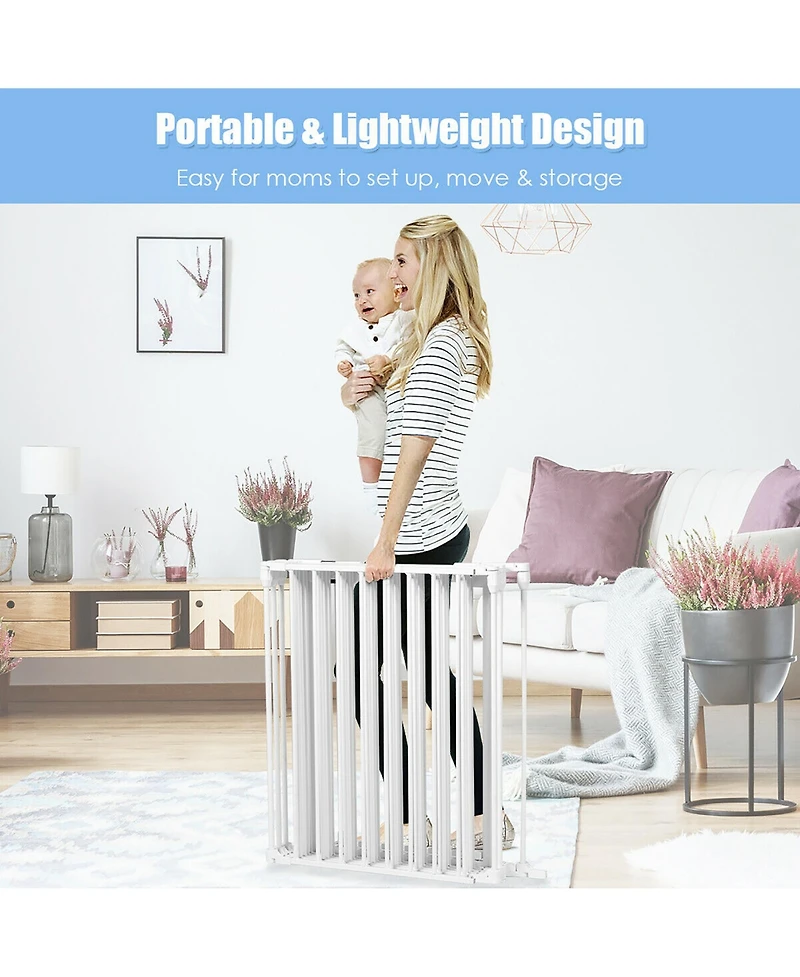 Costway Baby 6 Panel Safe Metal Gate Play Yard