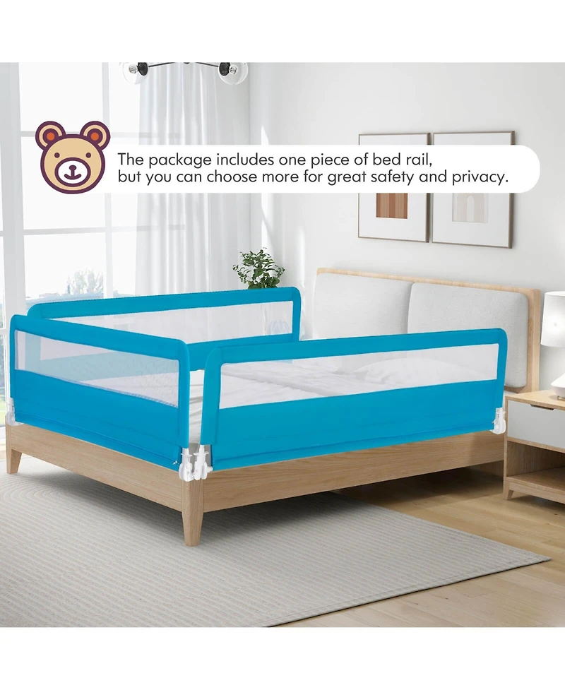 Costway Toddler 71''Foldable Bed Rail Guard Swing Down Safety
