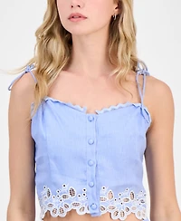 Astr the Label Women's Kiya Eyelet-Trim Crop Top