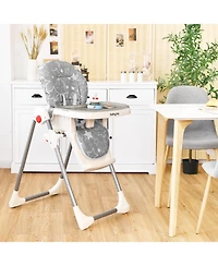 Costway Toddler Folding High Chair Dining Chair w/ 6-Level Height Adjustment