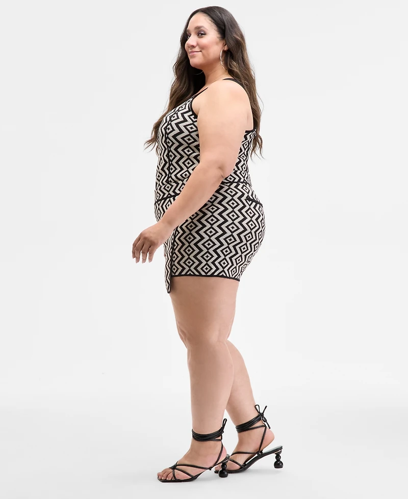 Nina Parker Trendy Plus Geo-Knit Skort