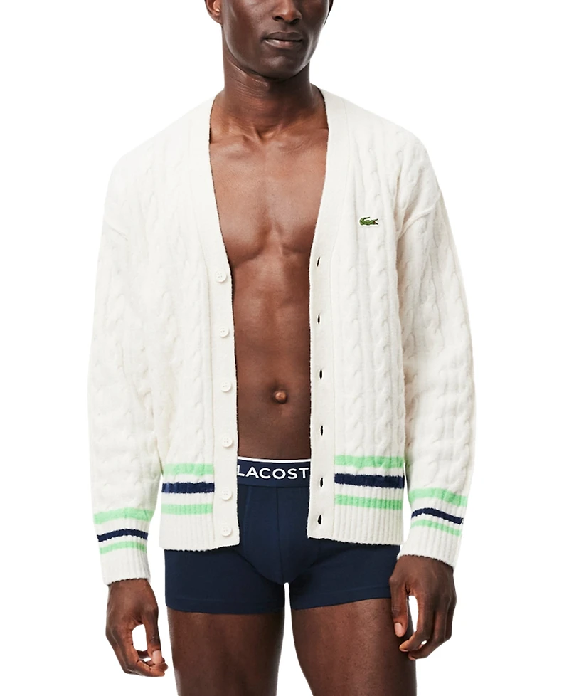 Lacoste Men's 3-Pack Regular-Fit Logo Waistband Trunk Underwear