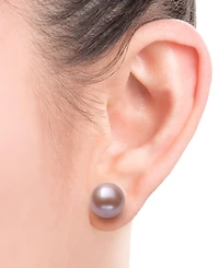 Belle de Mer Pearl Earrings, 14k Gold Cultured Freshwater Pearl Stud Earrings (10mm) (Also Available in Pink Cultured Freshwater Pearl)