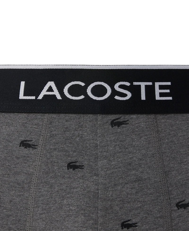 Lacoste Men's 3-Pack Regular-Fit Stretch Mini-Croc Boxer Briefs
