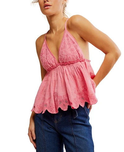 Free People Women's Sunny Days Cotton Embroidered Cami