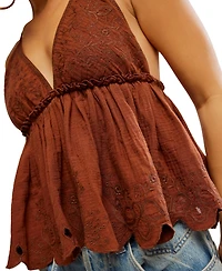 Free People Women's Sunny Days Cotton Embroidered Cami