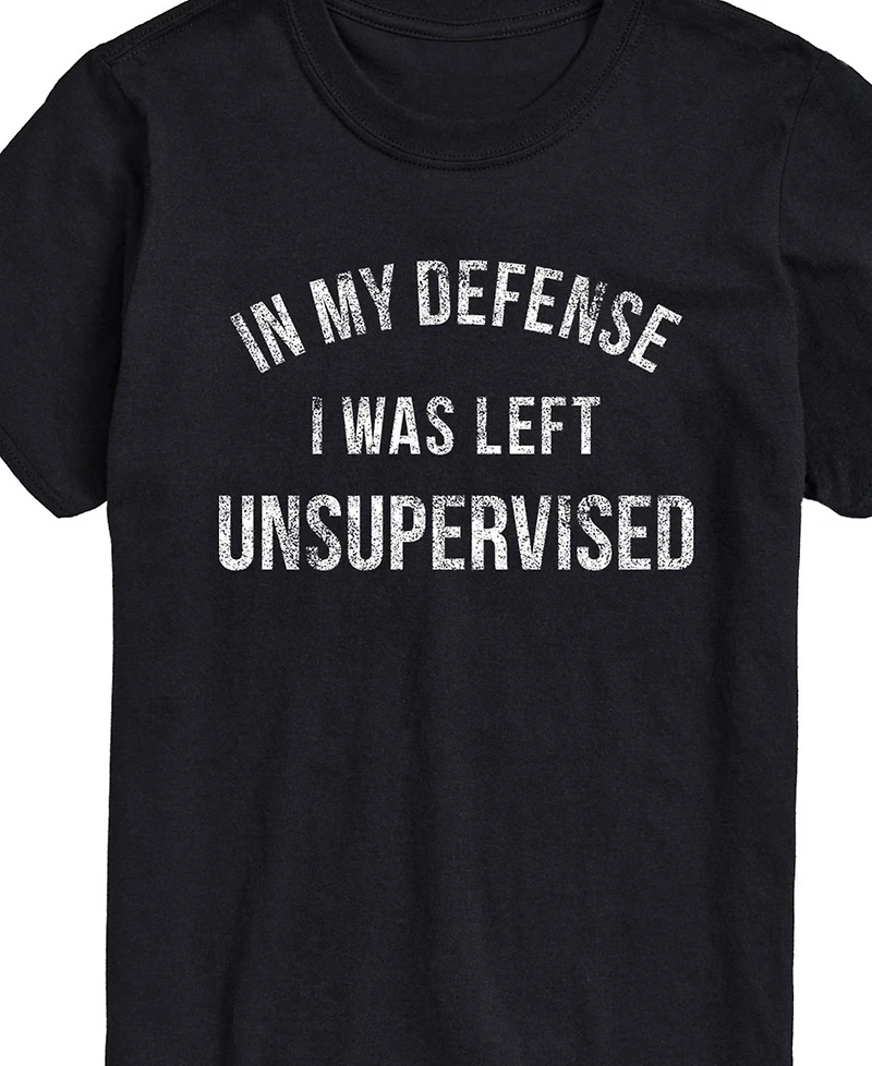 Airwaves Men's My Defense Left Unsupervised Short Sleeve T-Shirt
