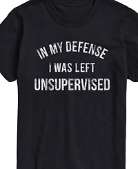 Airwaves Men's My Defense Left Unsupervised Short Sleeve T-Shirt