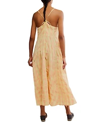 Free People Women's Via Printed Cotton Sleeveless Midi Dress