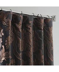 Half Price Drapes Magdelena Black & Copper Damask Faux Silk Jacquard Room Darkening Curtain