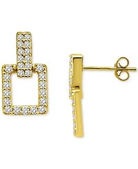 Giani Bernini Cubic Zirconia Square Doorknocker Drop Earrings, Exclusively at Macy's