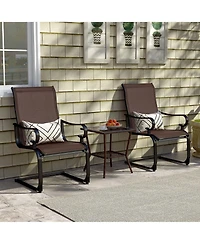 Set of 2 Patio Chairs C-Spring Motion with Quick-drying & Breathable Fabric